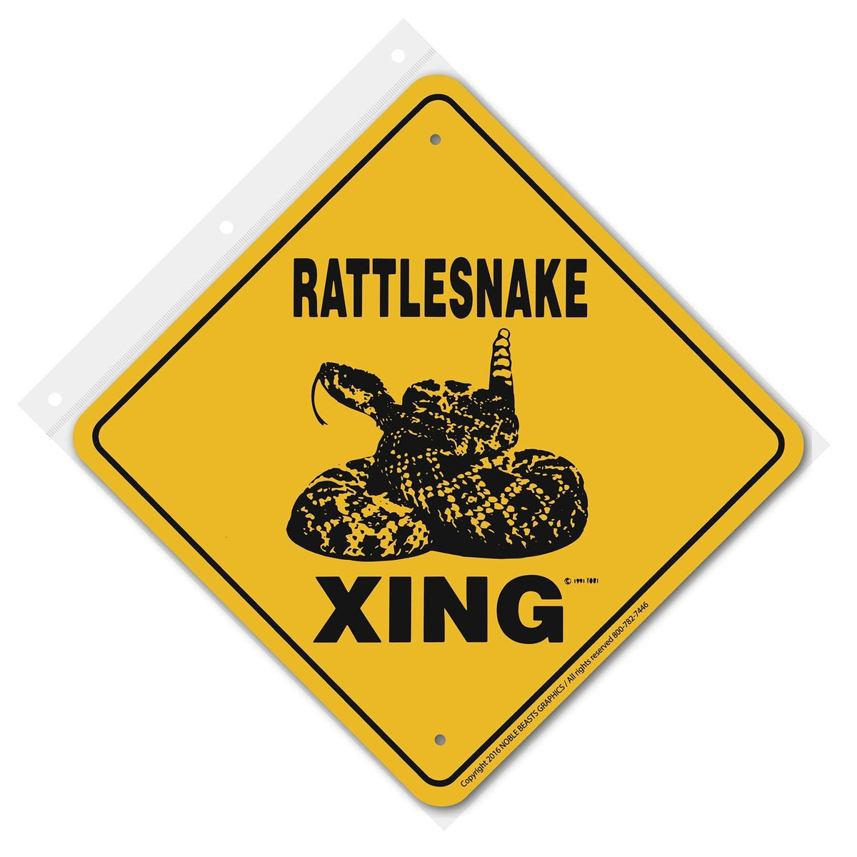 Rattlesnake Xing Sign Aluminum 12 in X 12 in #20736