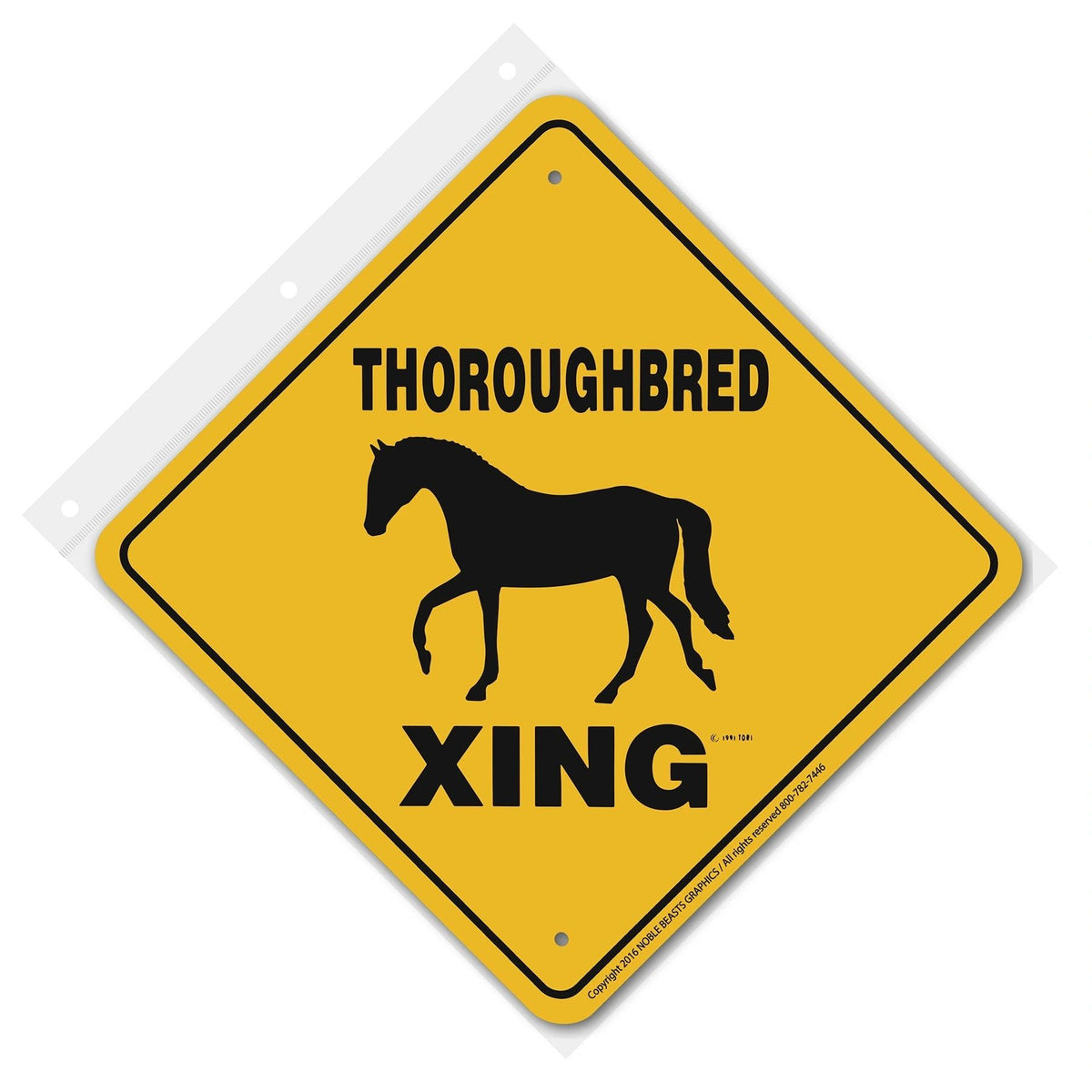 Thoroughbred Xing Sign Aluminum 12 in X 12 in #20665