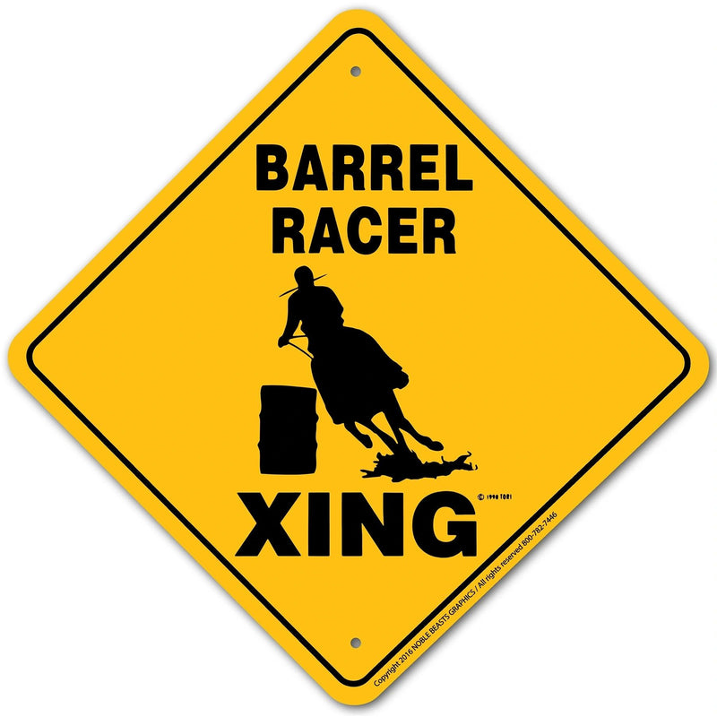 Barrel Racer Xing Sign Aluminum 12 in X 12 in #20613