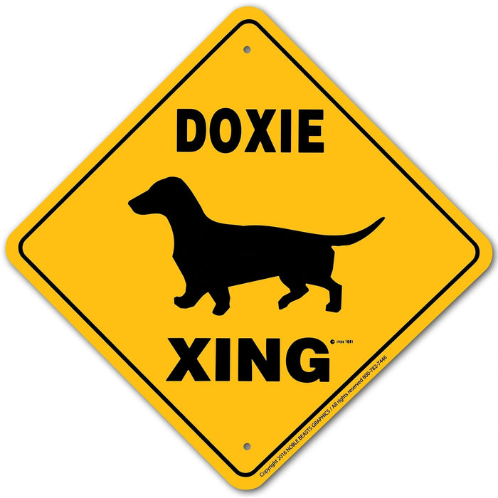 Doxie Xing Sign Aluminum 12 in X 12 in #20999