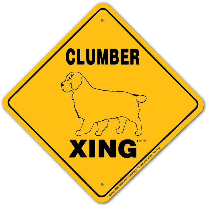 Clumber Xing Sign Aluminum 12 in X 12 in #20623