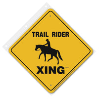 Trail Rider Xing Sign Aluminum 12 in X 12 in #20753