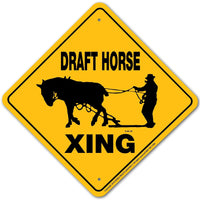 Draft Horse (Work) Xing Sign Aluminum 12 in X 12 in #20024