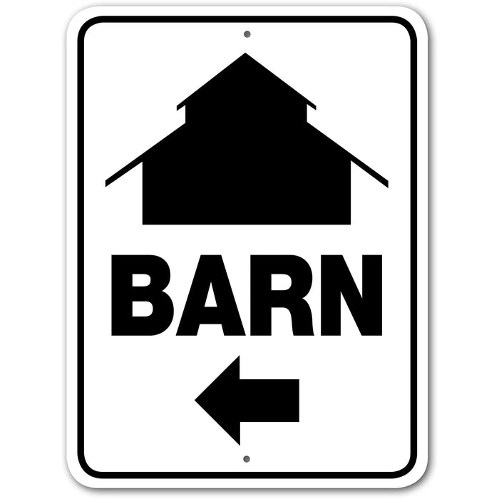 Barn Left Arrow Sign Aluminum 12 in X 9 in #3245318