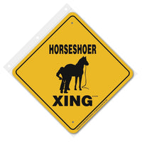 Horseshoer Xing Sign Aluminum 12 in X 12 in #20883