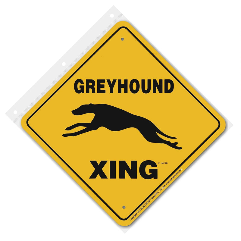 Greyhound Xing Sign Aluminum 12 in X 12 in #20562