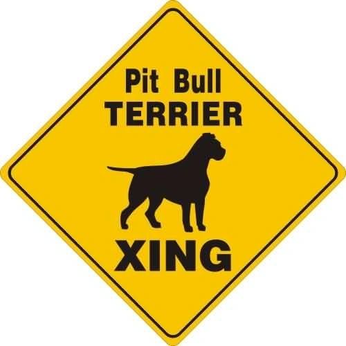 Pit Bull Terrier Xing Sign Aluminum 12 in X 12 in #20458