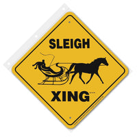 Sleigh Xing Sign Aluminum 12 in X 12 in #20910