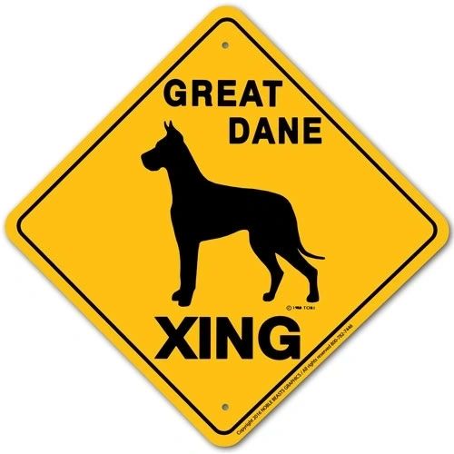 Great Dane Xing Sign Aluminum 12 in X 12 in #20502