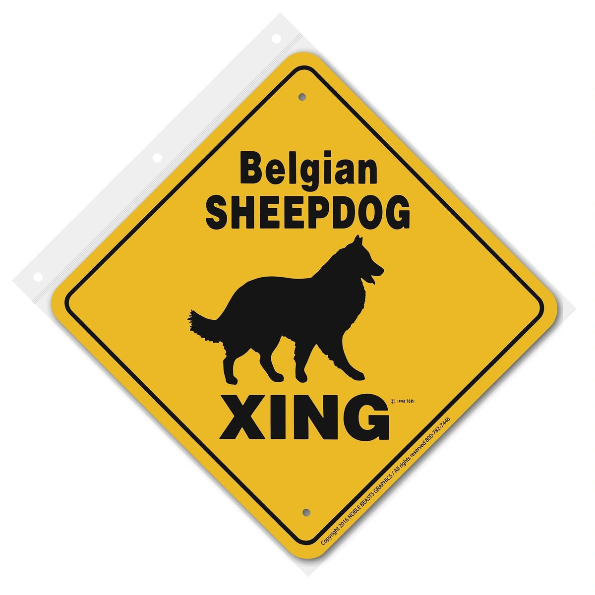 Belgian Sheepdog Xing Sign Aluminum 12 in X 12 in #20615