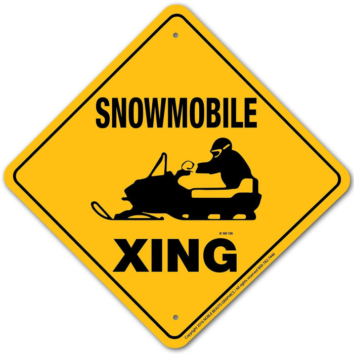 Snowmobile Xing Aluminum 12 in x 12 in #20011