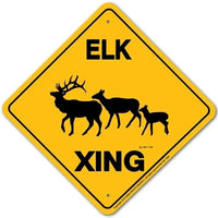 Elk Xing Sign Aluminum 12 in X 12 in #20616