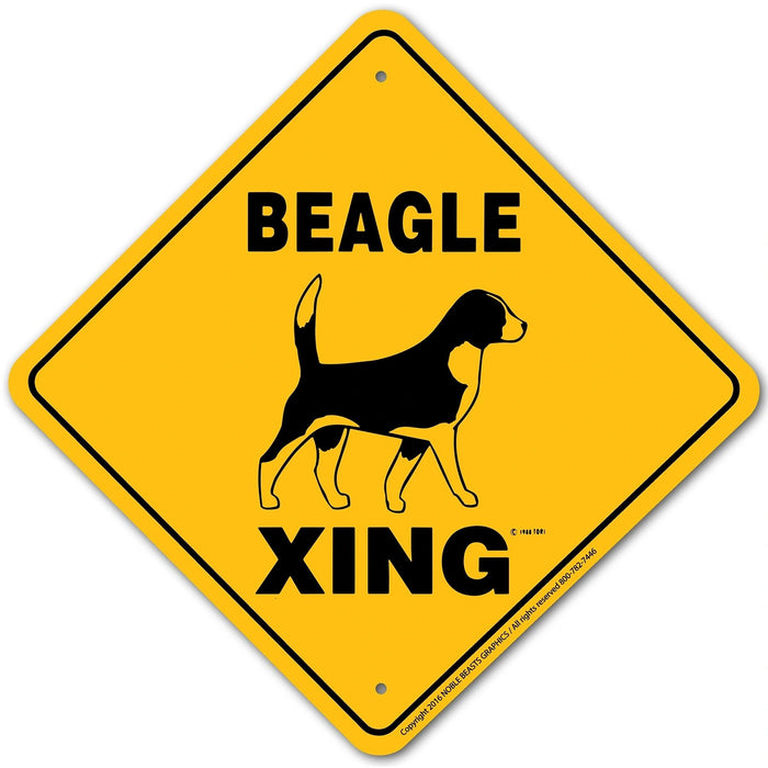 Beagle Xing Sign Aluminum 12 in X 12 in #20494