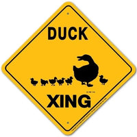 Duck Xing Sign Aluminum 12 in X 12 in #20476