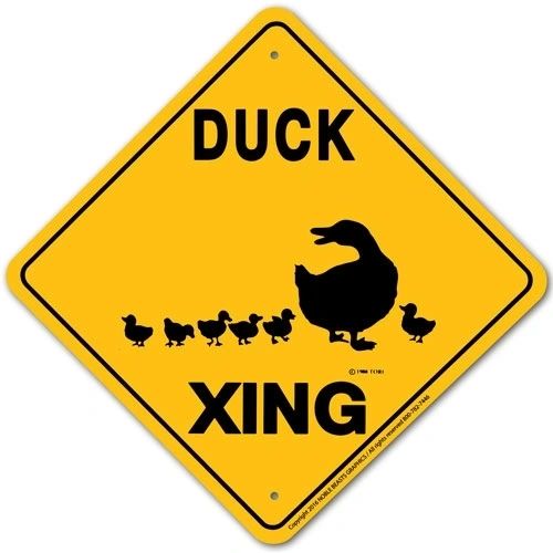 Duck Xing Sign Aluminum 12 in X 12 in #20476