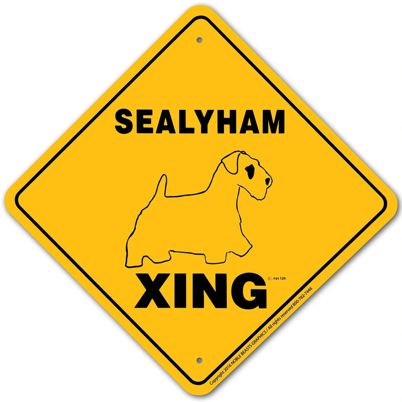 Sealyham Xing Sign Aluminum 12 in X 12 in #20548