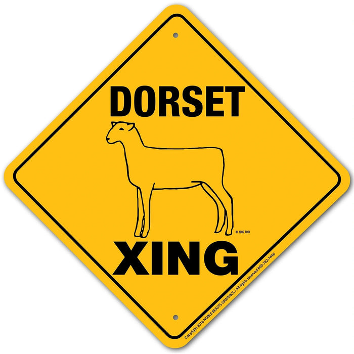 Dorset Xing Sign Aluminum 12 in X 12 in #20042