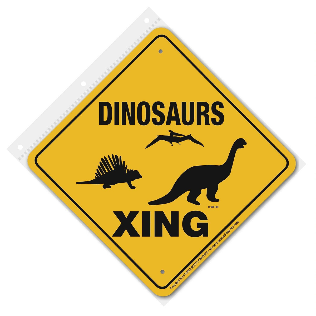 Dinosaurs Xing Sign Aluminum 12 in X 12 in #20757