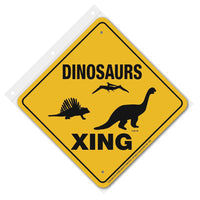 Dinosaurs Xing Sign Aluminum 12 in X 12 in #20757