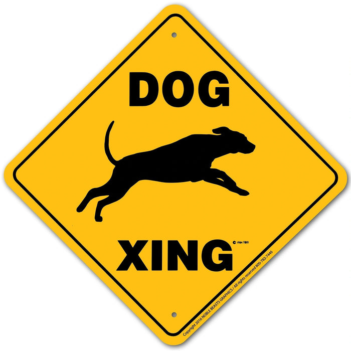 Dog Xing Sign Aluminum 12 in X 12 in #20756