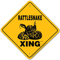 Rattlesnake Xing Sign Aluminum 12 in X 12 in #20736