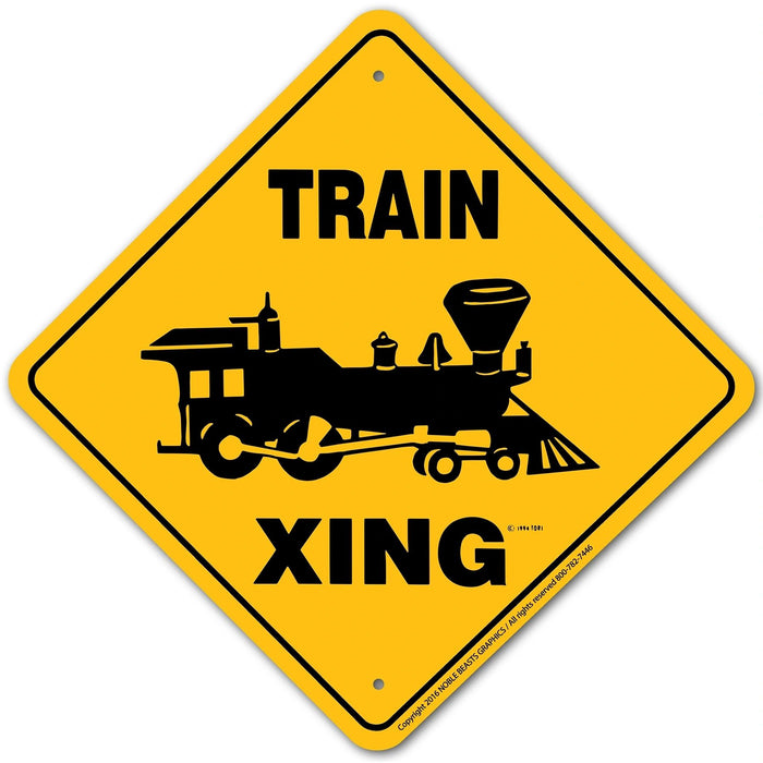 Train (Old Time) Xing Sign Aluminum 12 in X 12 in #20788