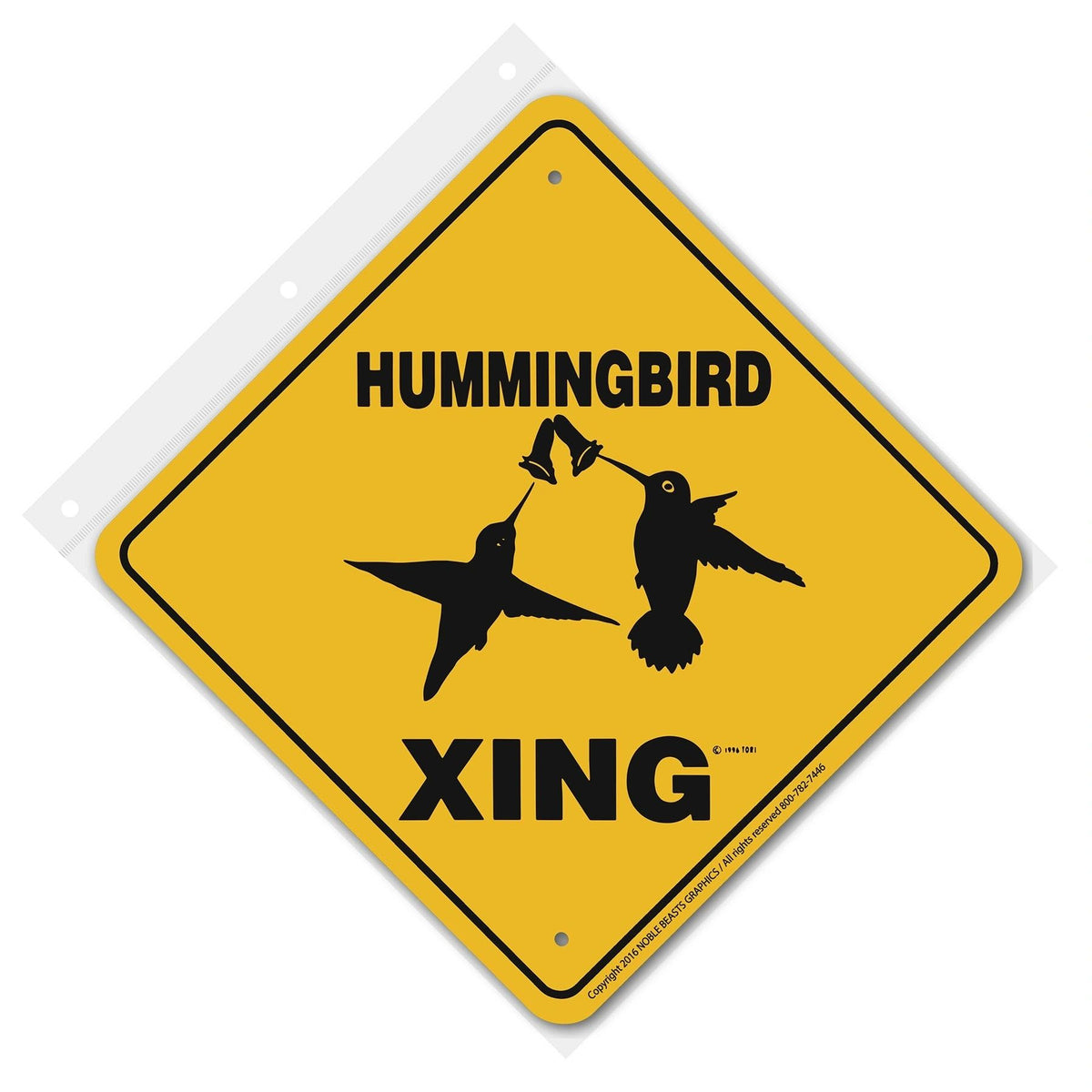 Hummingbird Xing Sign Aluminum 12 in X 12 in #20850