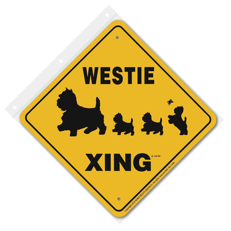 Westie Xing Sign Aluminum 12 in X 12 in #20448