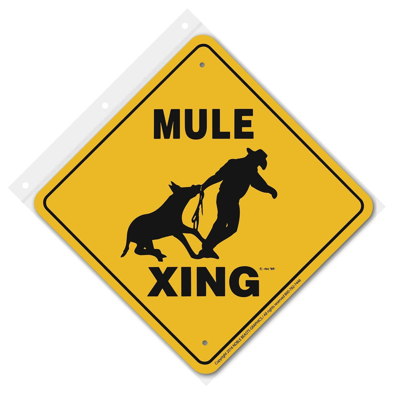 Mule (Balky) Xing Sign Aluminum 12 in X 12 in #20301