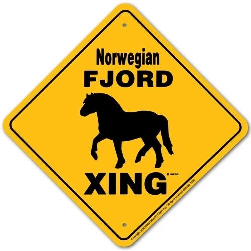 Norwegian Fjord Xing Sign Aluminum 12 in X 12 in #20823