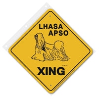 Lhasa Apso Xing Sign Aluminum 12 in X 12 in #20504