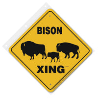 Bison Xing Sign Aluminum 12 in X 12 in #20759