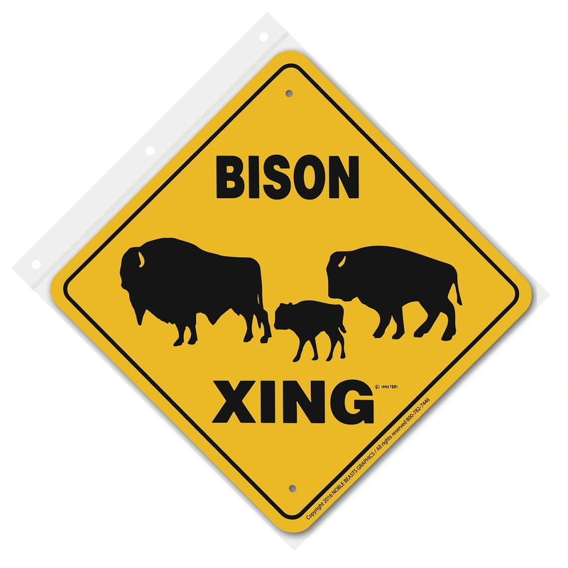 Bison Xing Sign Aluminum 12 in X 12 in #20759