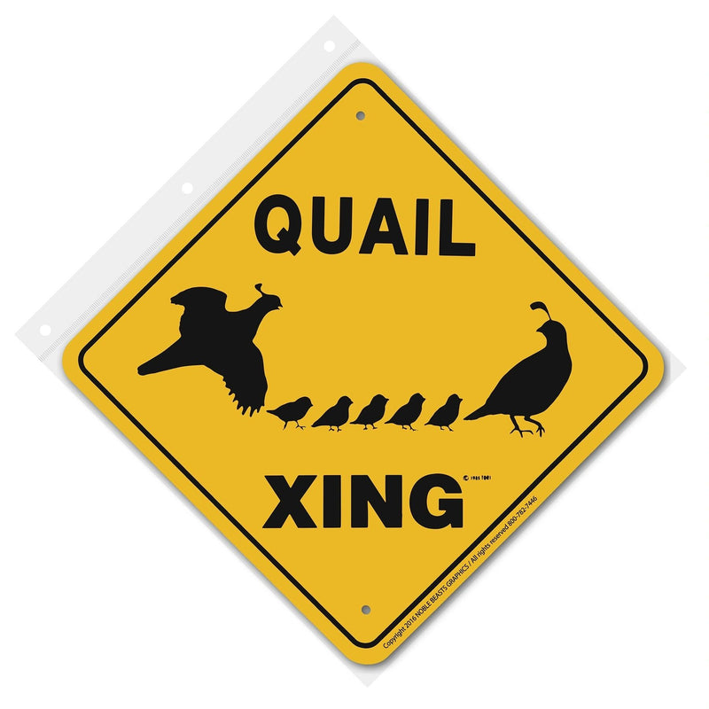 Quail Xing Sign Aluminum 12 in X 12 in #20394