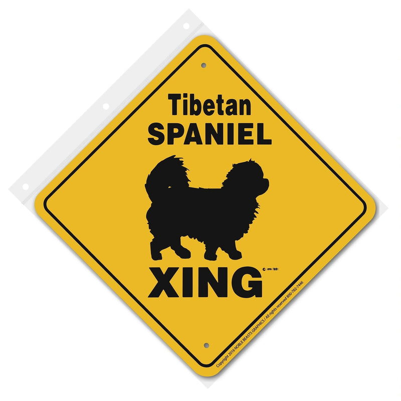 Tibetan Spaniel Xing Sign Aluminum 12 in X 12 in #20657