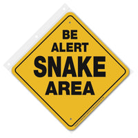 Be Alert Snake Area Sign Aluminum 12 in X 12 in #952