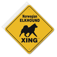 Norwegian Elkhound Xing Sign Aluminum 12 in X 12 in #20599