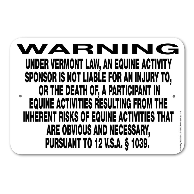 Equine Liability Signs U-W