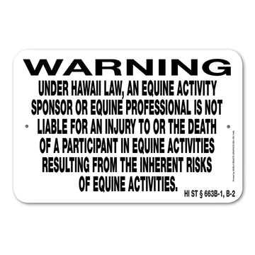 Equine Liability Signs H-L