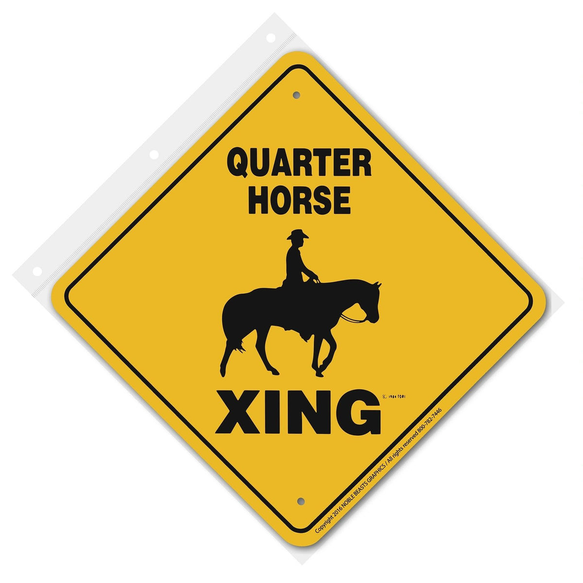 Quarter Horse (without Calf) Xing Sign Aluminum 12 in X 12 in #20822