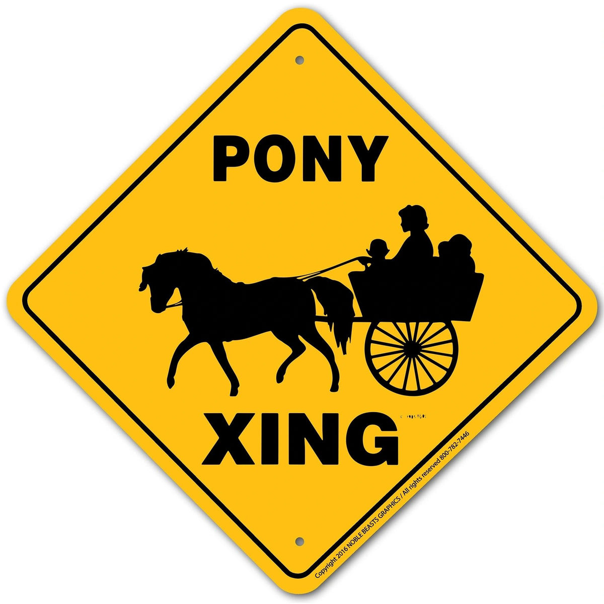 Pony (Cart) Xing Sign Aluminum 12 in X 12 in #20370