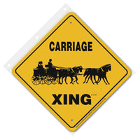 Carriage (4 In Hand) Xing Sign Aluminum 12 in X 12 in #20677