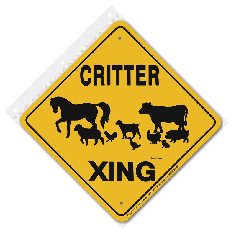 Critter (Barnyard) Xing Sign Aluminum 12 in X 12 in #20586