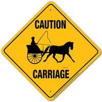 Caution Carriage (Single) Sign Aluminum 12 in X 12 in #21924