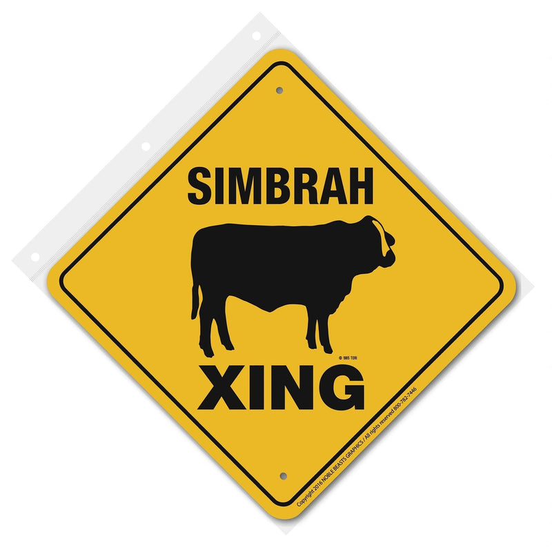 Simbrah Xing Sign Aluminum 12 in X 12 in #20817