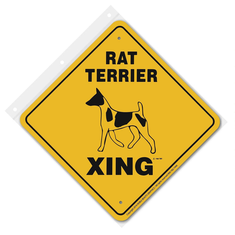 Rat Terrier Xing Sign Aluminum 12 in X 12 in #20001