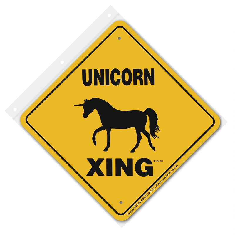 Unicorn Xing Sign Aluminum 12 in X 12 in #20907