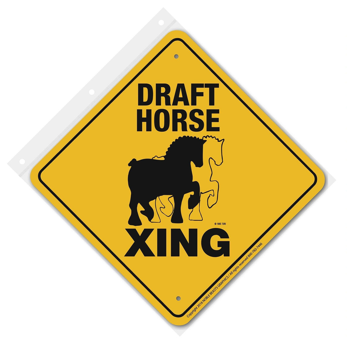 Draft Horse Xing Sign Aluminum 12 in X 12 in #20320