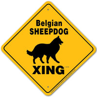 Belgian Sheepdog Xing Sign Aluminum 12 in X 12 in #20615