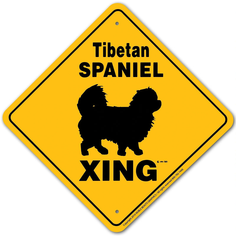 Tibetan Spaniel Xing Sign Aluminum 12 in X 12 in #20657